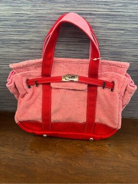 NWT Sunwin Terry Red trim pink tote bag boating mini viral